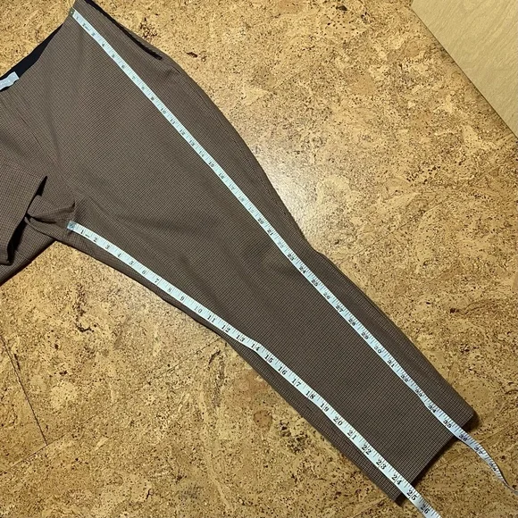 Everlane The Curvy Fit Side-Zip Work Pant NWOT In Brown Houndstooth Sz 16 Short